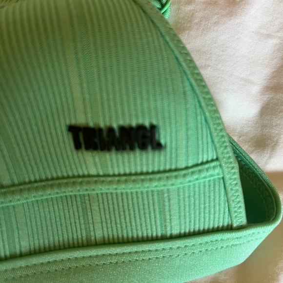 Triangle Twister Star Studded Bikini Top in Green - Picture 4 of 5